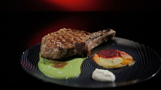 Wil & Steve Rib-Eye with Root Vegetable Galette and Port Jus Recipe