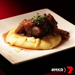 oven baked lamb shanks with soft polenta and gremolata