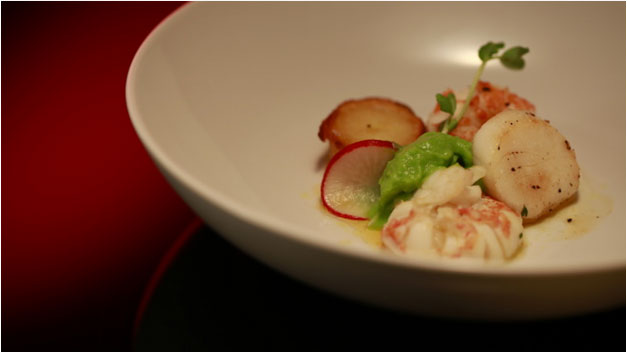 Poached Marron with Scallops Recipe Poached Marron with Scallops Recipe