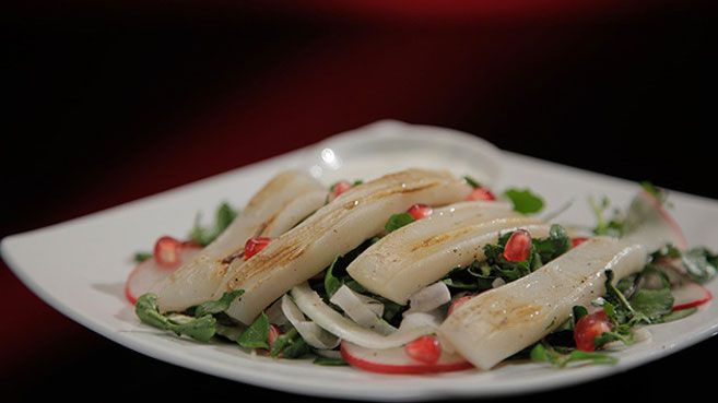 Annie and Llyod Grilled Squid with Fennel and Pomegranate Salad Recipe