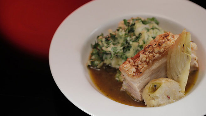 Will & Steve Pork Belly with Apple, Fennel and Colcannon Recipe.