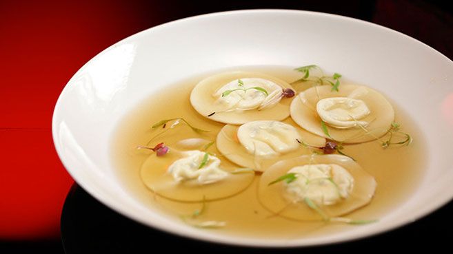 Ash & Camilla Three Cheese Ravioli with Game Consommé Recipe