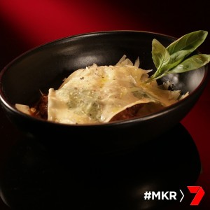 stained glass lasagne with mushroom ragu
