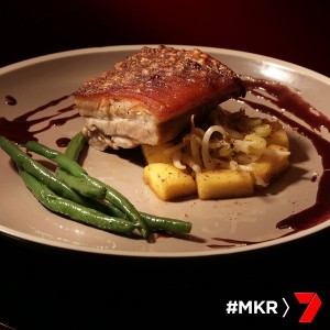 fennel crusted pork belly five spice pineapple and cherry sauce